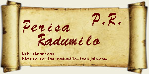 Periša Radumilo vizit kartica